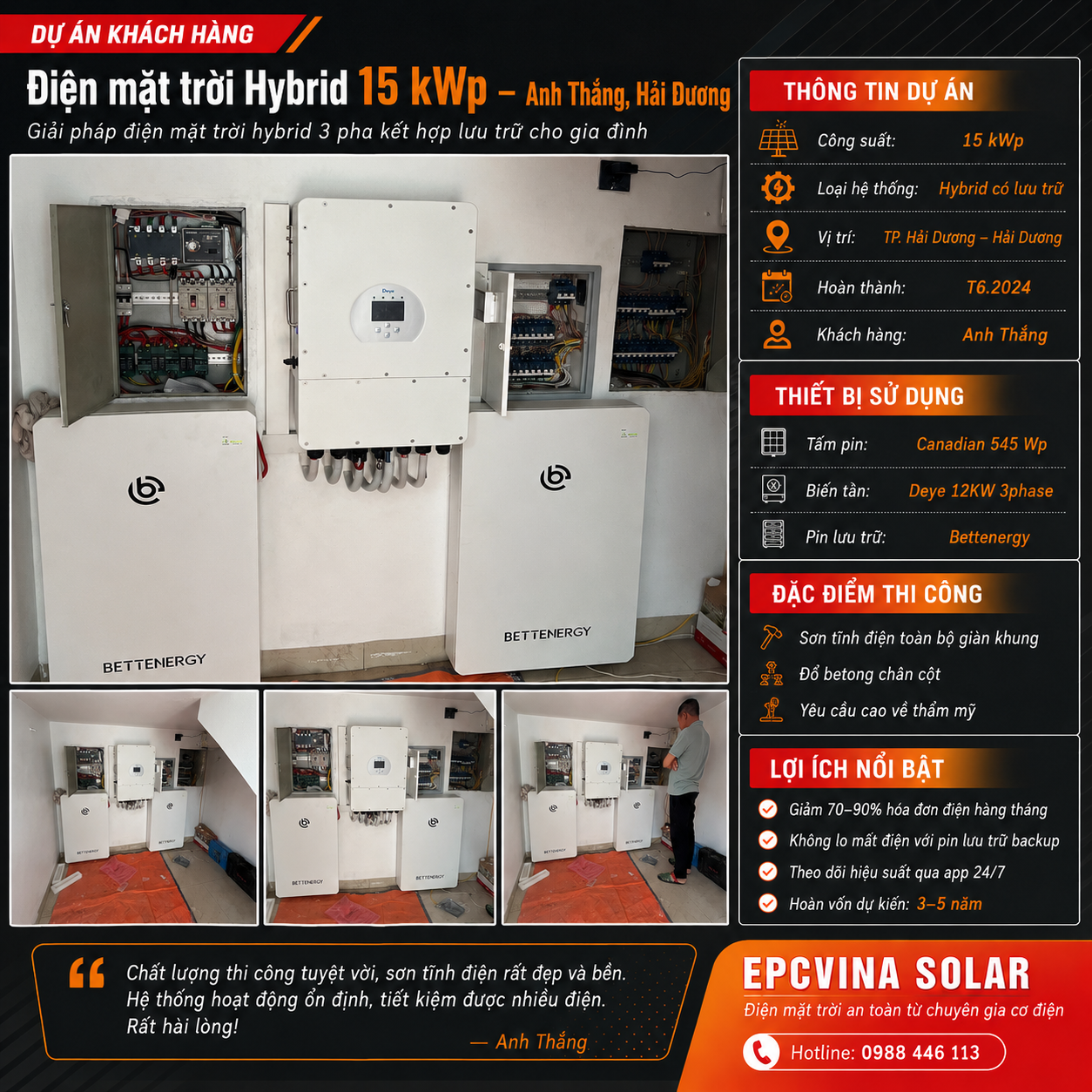 Dự án 15 kWp - Anh Thắng Thanh Miện